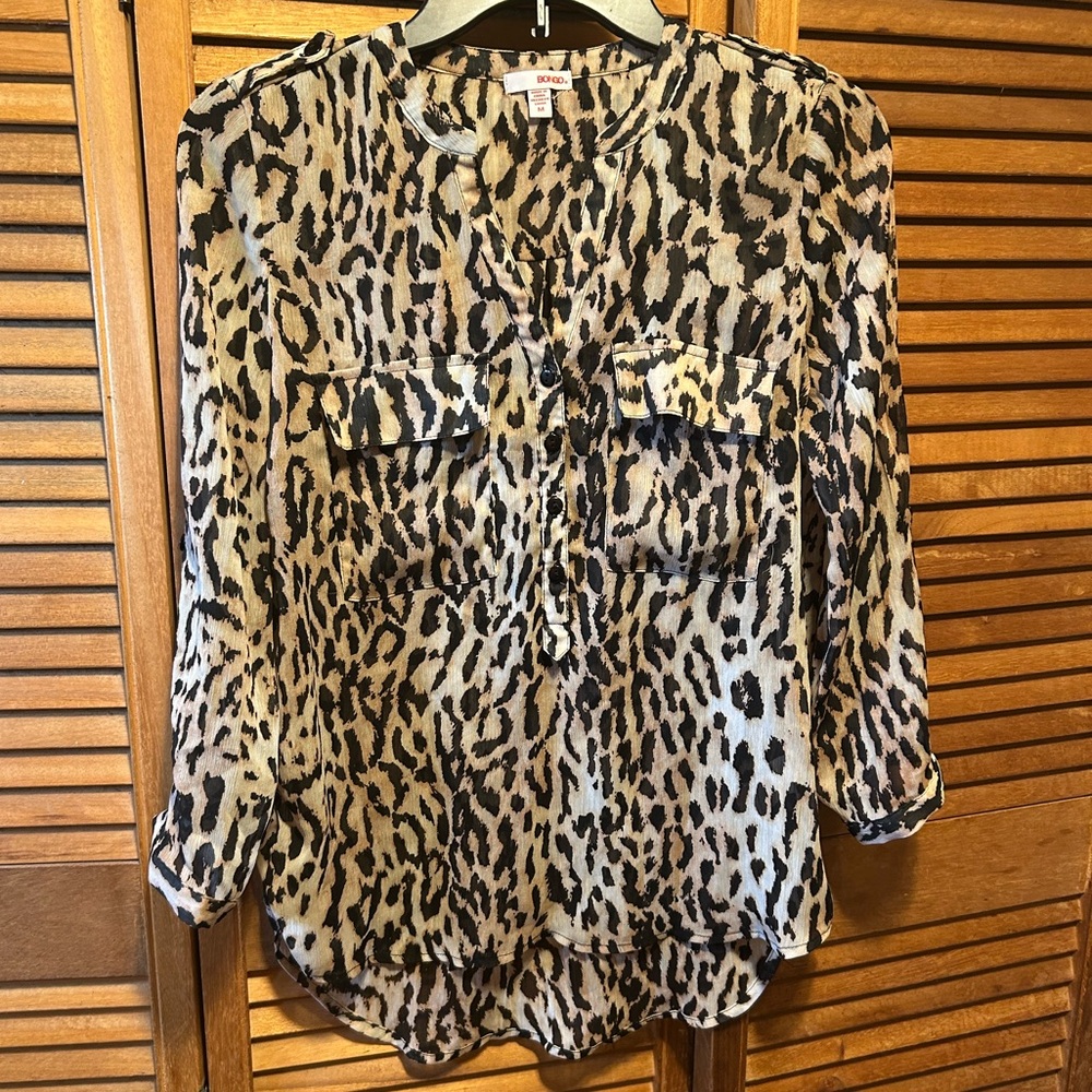 BONGO BOHO Animal Print High Low Top